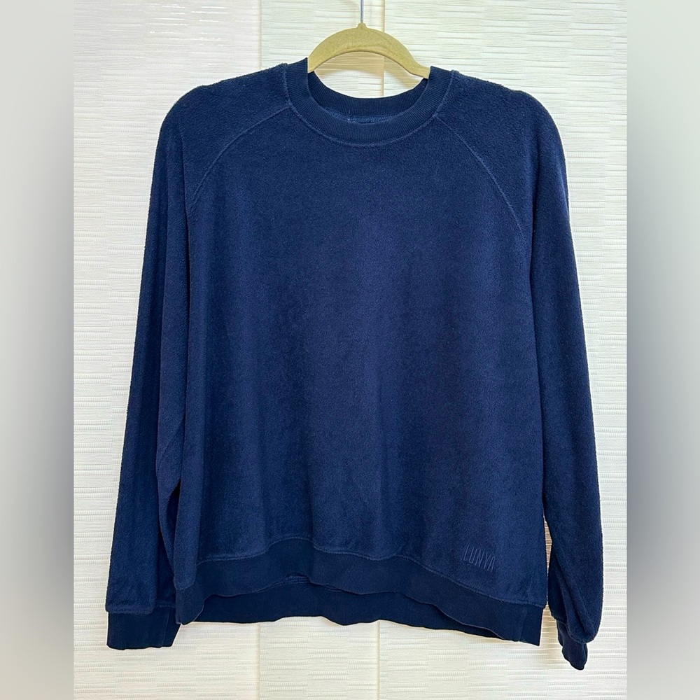 Lunya knit terry sweatshirt in Navy